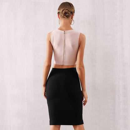 Kvinnors Etuiklänning Halvmock Neck Polyester Spandex-6