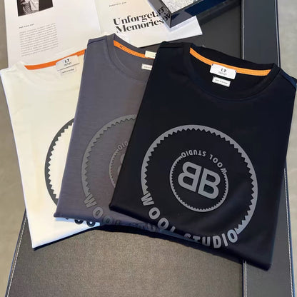 Mäns Långärmad T-shirt Rund Hals 100% Bomull-5