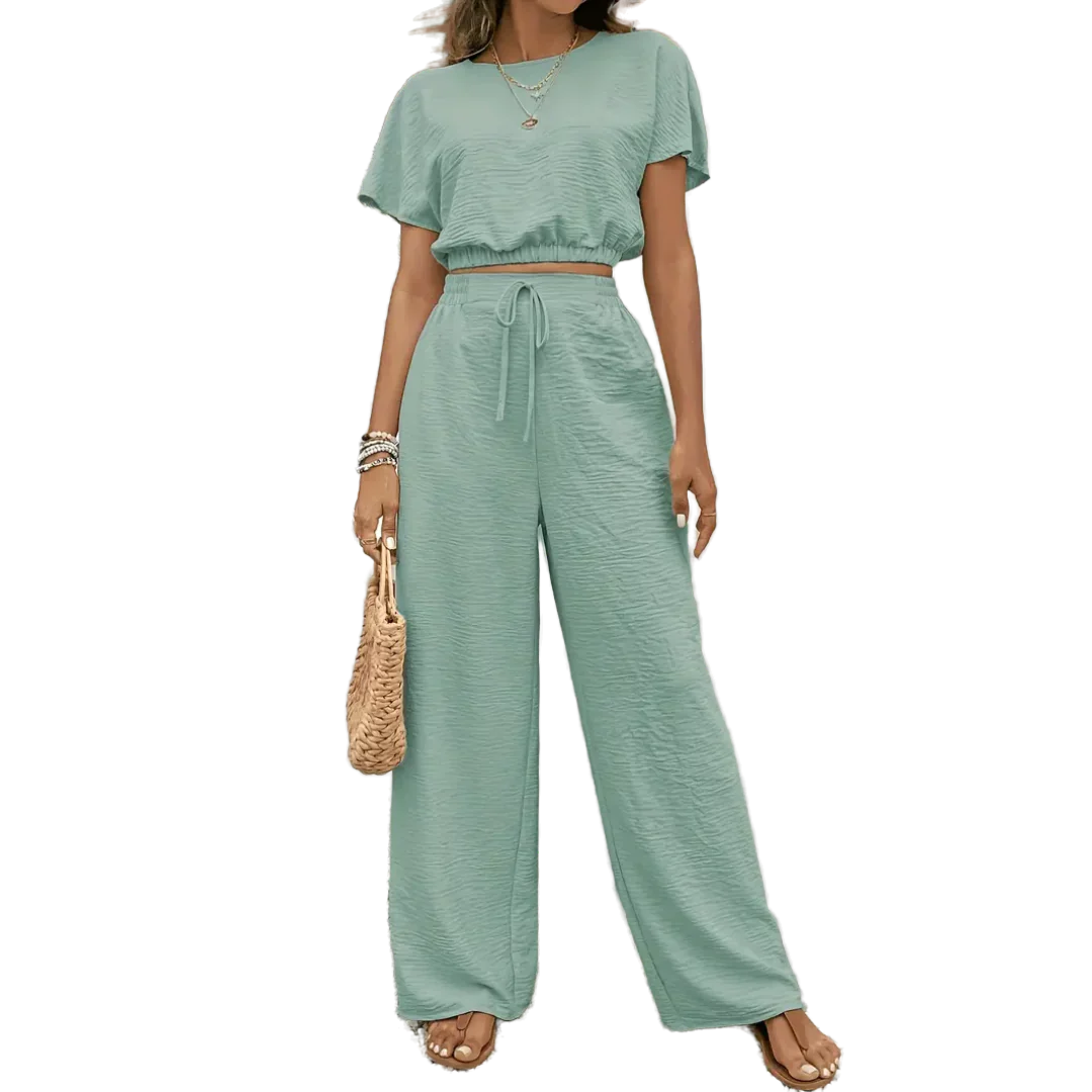 Variant image for Dam Outfit Set Avslappnad Polyester Elastisk Midja-23