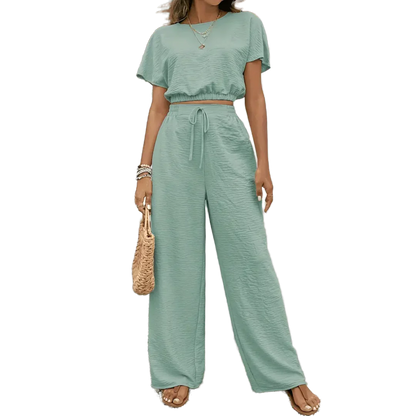 Variant image for Dam Outfit Set Avslappnad Polyester Elastisk Midja-23