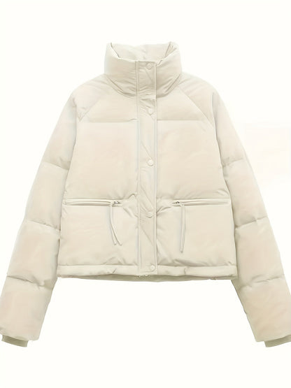 Dam Kort Vinterjacka Casual Polyester-5