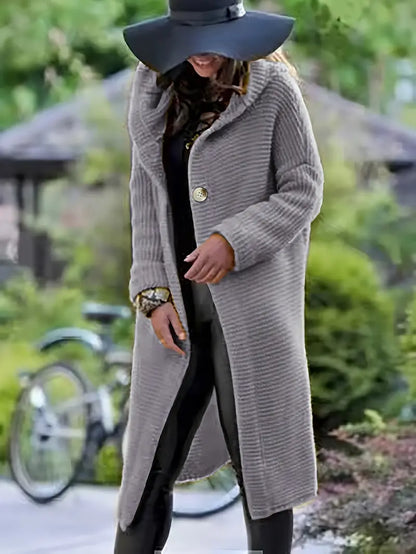 Variant image for Dam Lång Kofta med Huva i Hållbart Material och Smickrande Passform-17