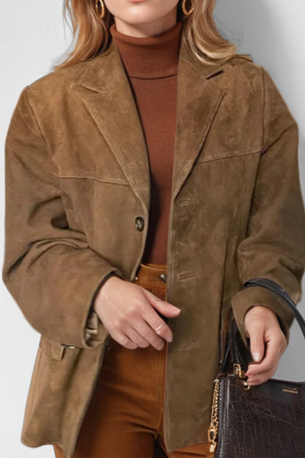 Variant image for Dam Vintage Caféjacka Med Lapel Högkvalitativt Tyg-3