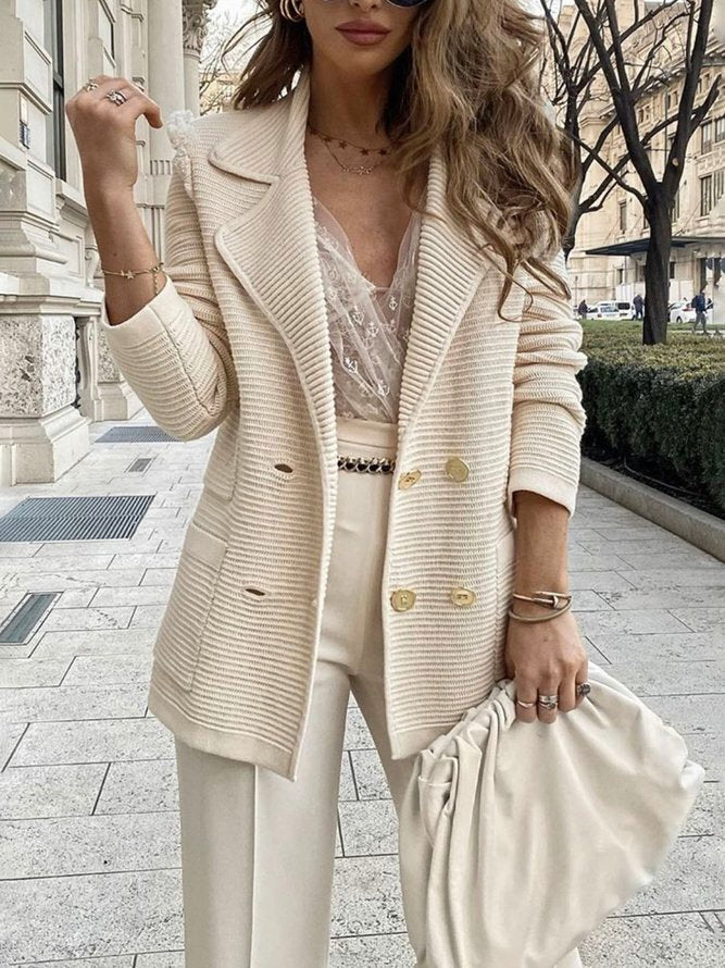 Dam Blazer Cardigan Varm Acetat och Bomull 3