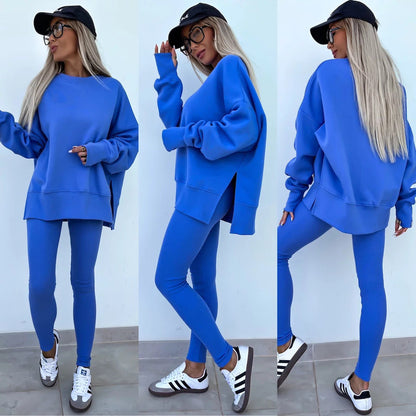 Kvinnors Avslappnad Vinteruppsättning med Långa Ärmar – Hållbar Polyester, Modern Design för Kalla Dagar 5