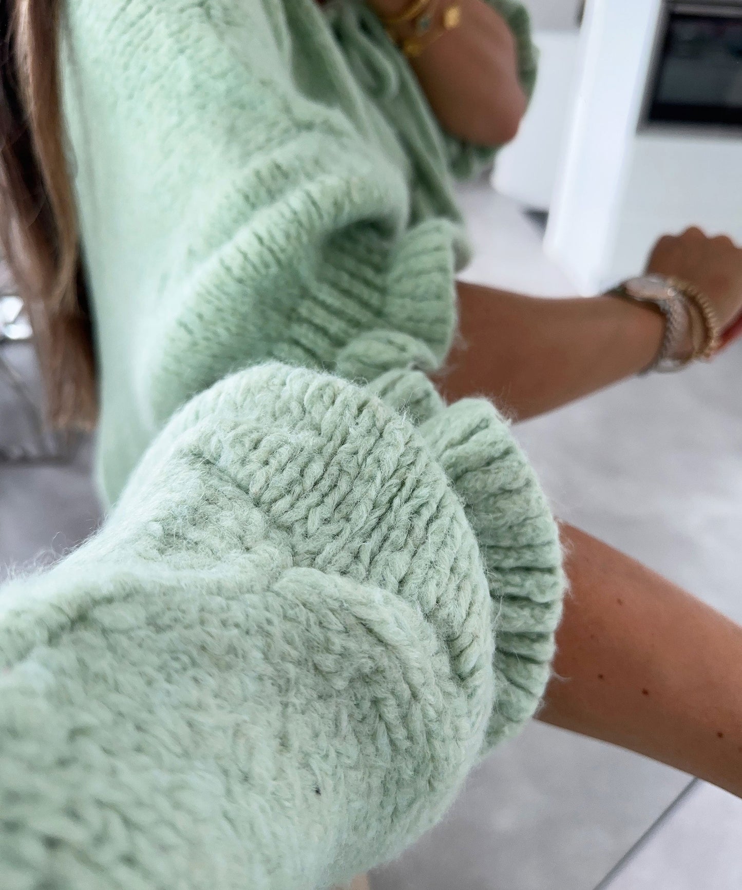 Dam Topp Tre Kvarter Stretchigt Tyg för Festtoppar-3