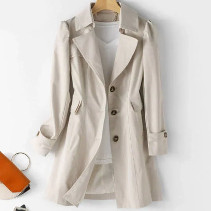 Damjacka Trench Coat Klassisk Polyester Elegant-2