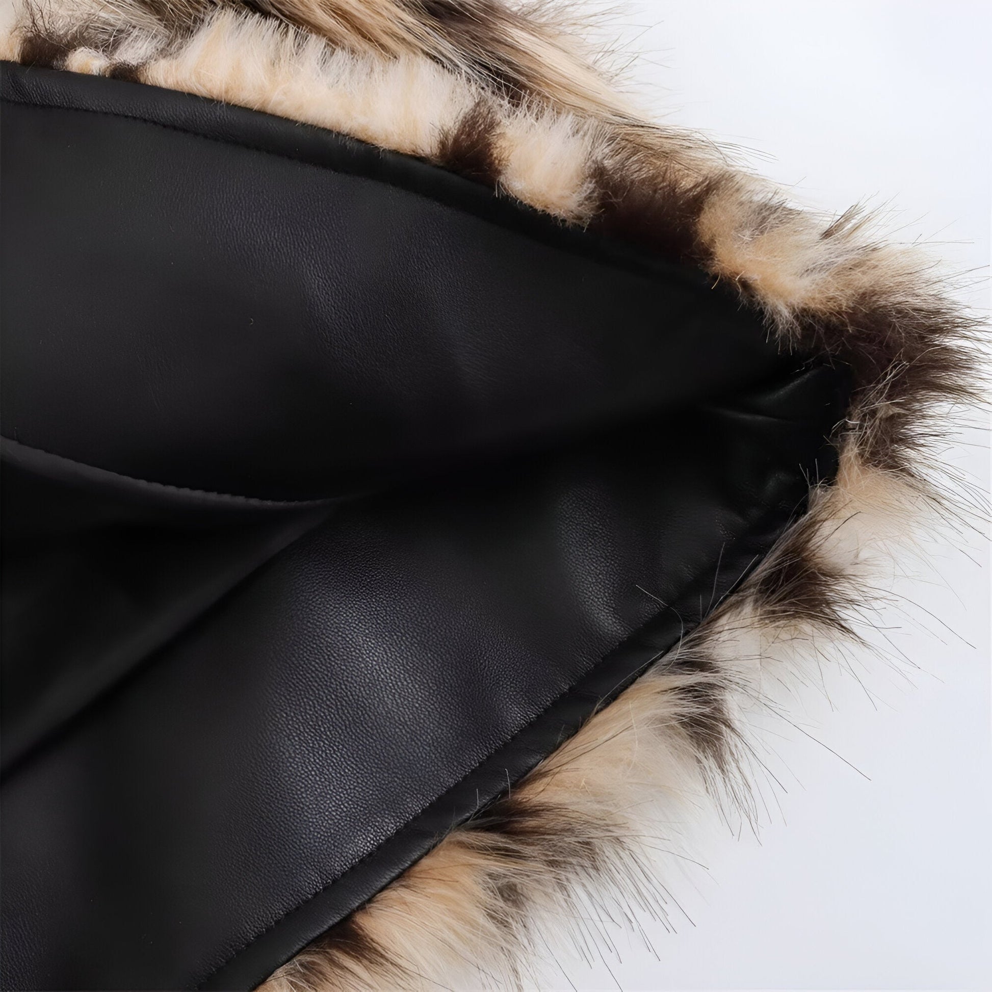 Lång Vinterrock Dam Leopardtryck Tjock Polyester-3