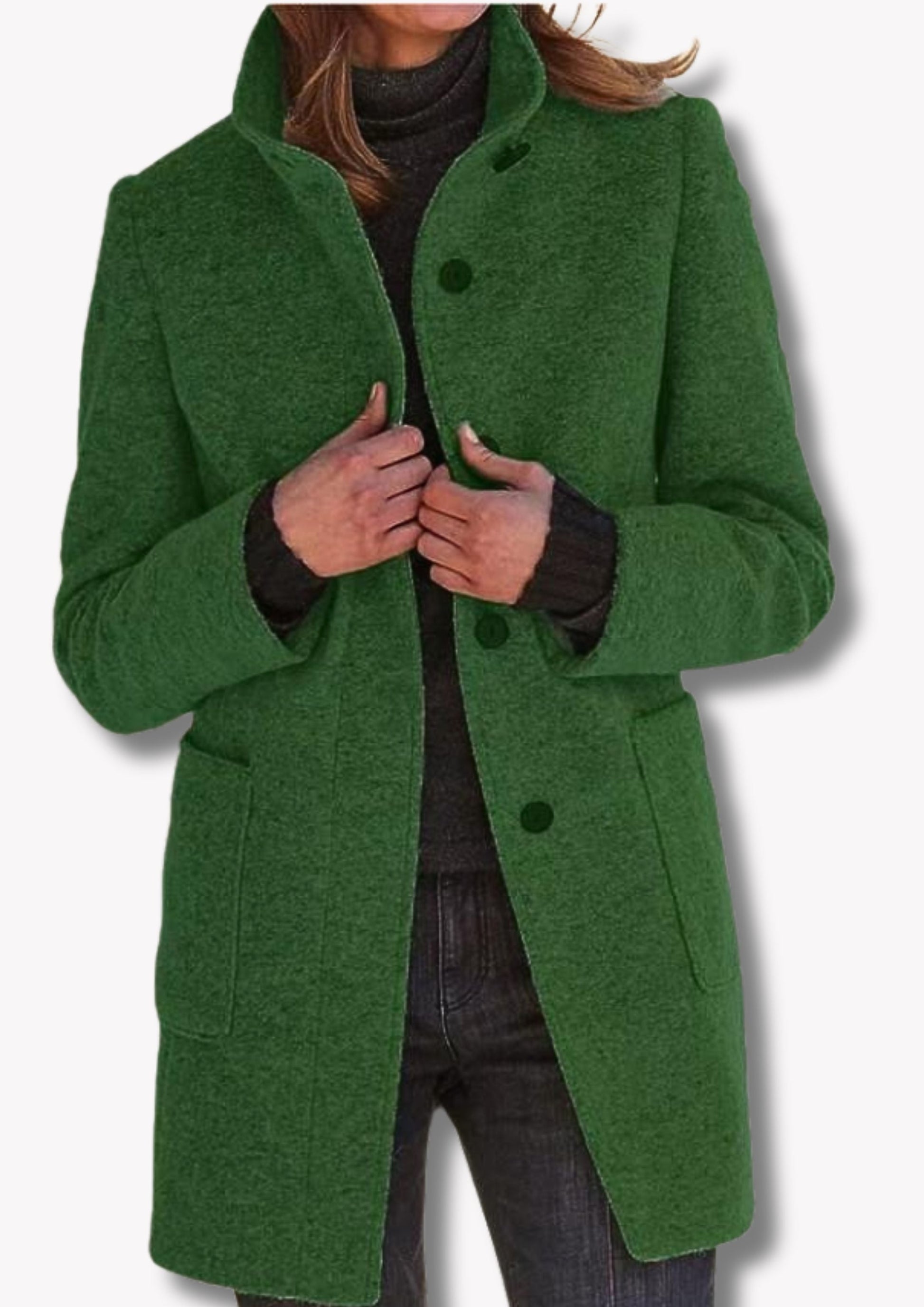 Dam Lång Kappa Retro Stildesign Högkvalitativ Polyester-5