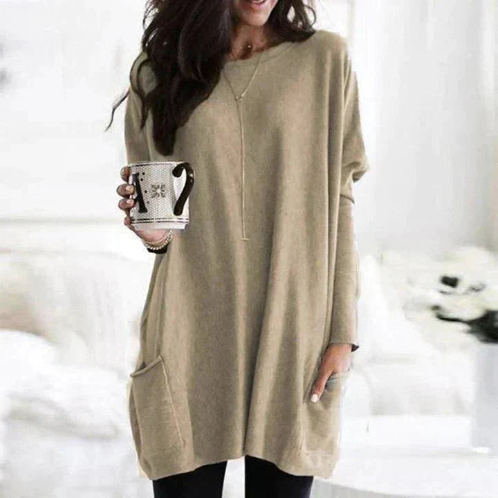 Kvinna T-shirt Avslappnad Stil med Väskor Bomull-5