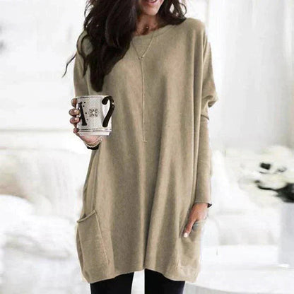 Kvinna T-shirt Avslappnad Stil med Väskor Bomull-5