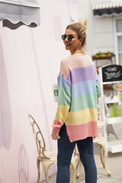 Plus Size Women's Pullover V-Hals Färgblock Akryl-5