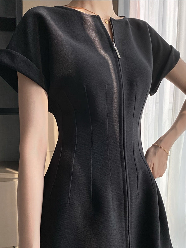 Kvinnors Aftonklänning Lång Figurnära Polyester med Blixtlås-4