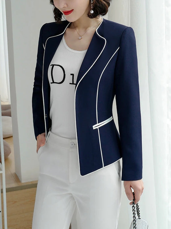 Kvinnors Blazer Elegant Polyester Kappa för Kontor 2