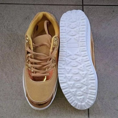 Dam Sneakers Plattform Syntetiskt Läder Modern Snörning 2