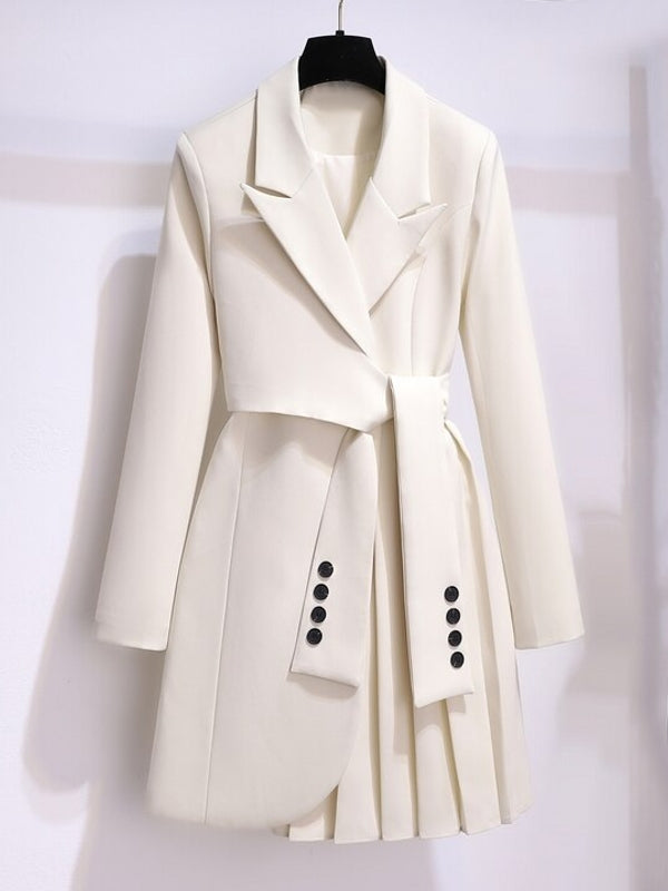 Kvinna Lång Blazer Tunika Slim Fit Polyester-2