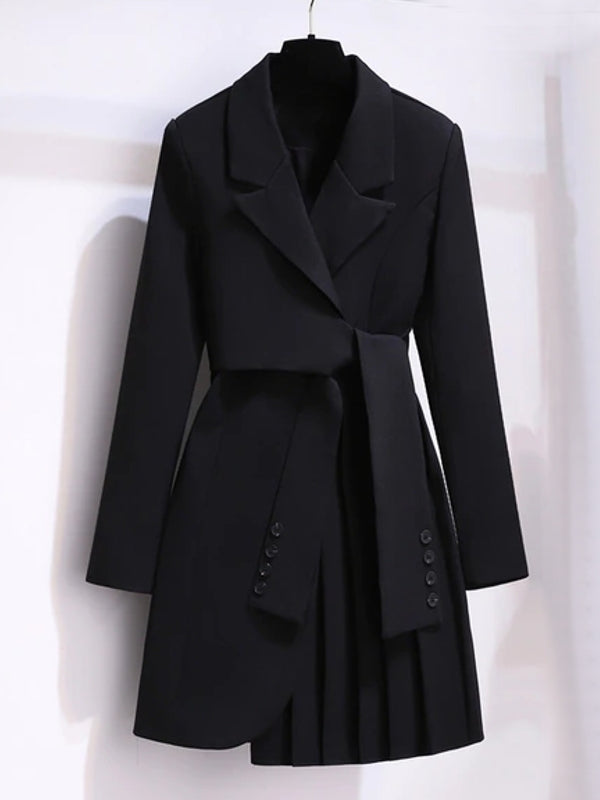 Kvinna Lång Blazer Tunika Slim Fit Polyester-5