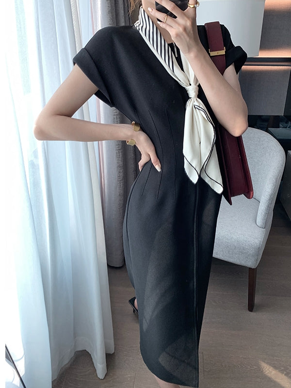 Kvinnors Aftonklänning Lång Figurnära Polyester med Blixtlås-5