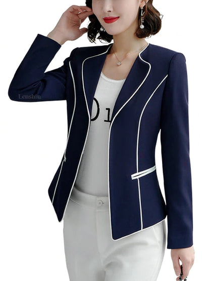 Kvinnors Blazer Elegant Polyester Kappa för Kontor 3