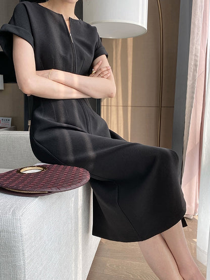 Kvinnors Aftonklänning Lång Figurnära Polyester med Blixtlås-6