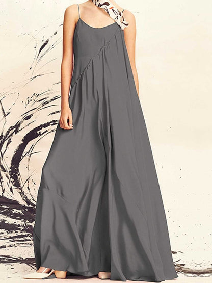 Variant image for Dam Maxi Klänning Lång Ärmlös Polyester Enkelfärgad Sommar-33