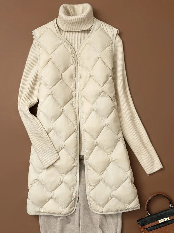 Dunväst Dam Lätt Nylon Puffer-5