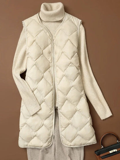 Dunväst Dam Lätt Nylon Puffer-5