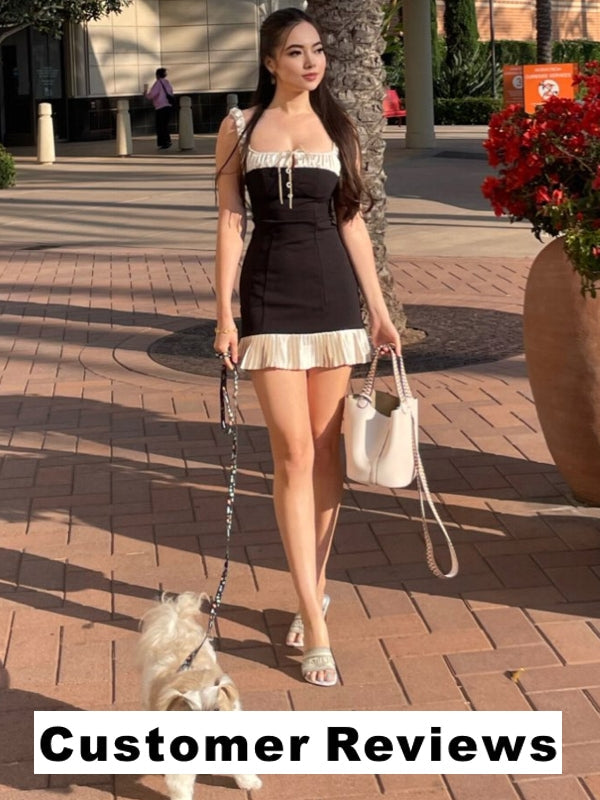 Kvinna Glittrig Miniklänning V-Ringning Spaghetti Band Polyester-5