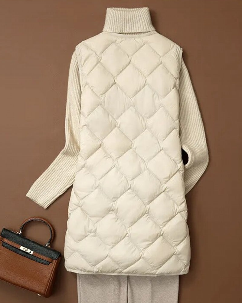 Dunväst Dam Lätt Nylon Puffer-6