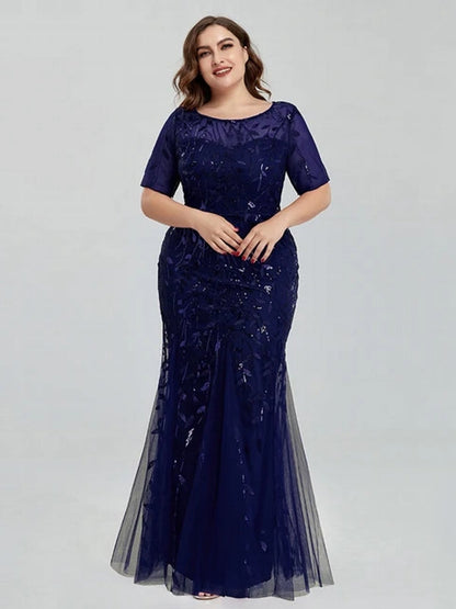 Variant image for Dam Tyllklänning med Paljettnät för Formella Tillfällen-26