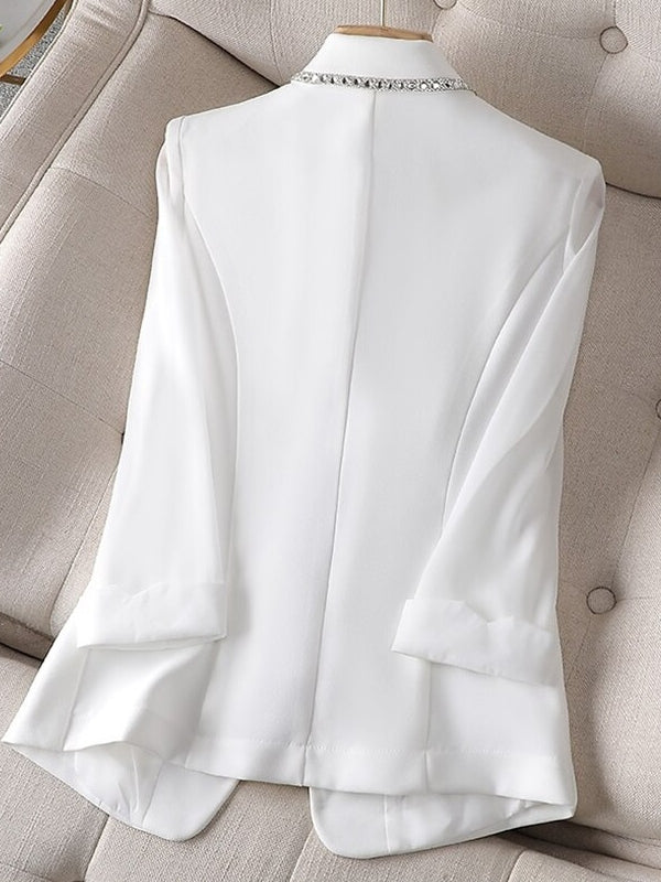 Dam Blazer Jacka Trekvartsärmar Polyester Elegant Stil-3