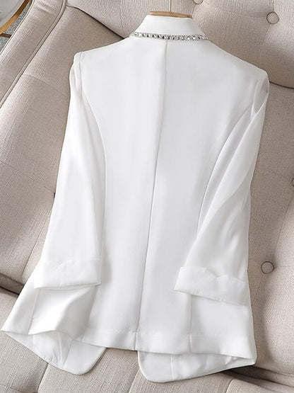 Dam Blazer Jacka Trekvartsärmar Polyester Elegant Stil-3