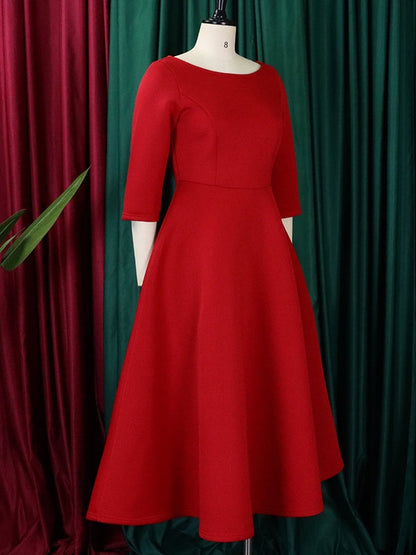 Variant image for Dam Klänning Midi Monokrom Polyester Hög Midja Flödande Kjol-7