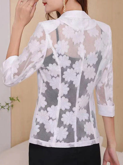 Kvinnors Blazer Elegant Polyester för Kontor 2