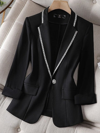 Dam Blazer Jacka Trekvartsärmar Polyester Elegant Stil-2