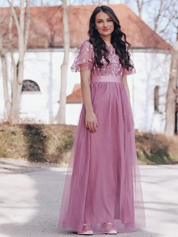 Maxiklänning Dam A-linje med Strassmönster Polyester-6