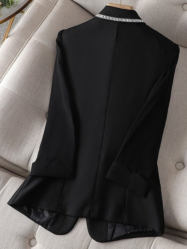 Dam Blazer Jacka Trekvartsärmar Polyester Elegant Stil-4