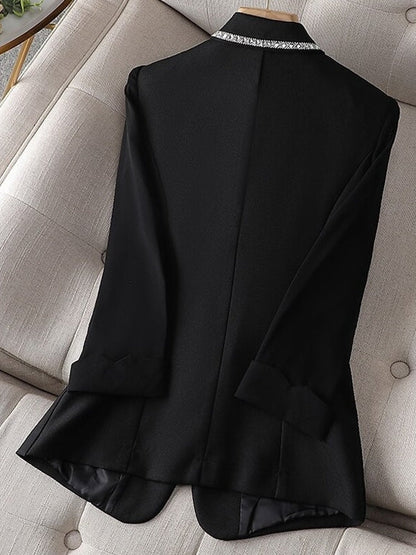 Dam Blazer Jacka Trekvartsärmar Polyester Elegant Stil-4