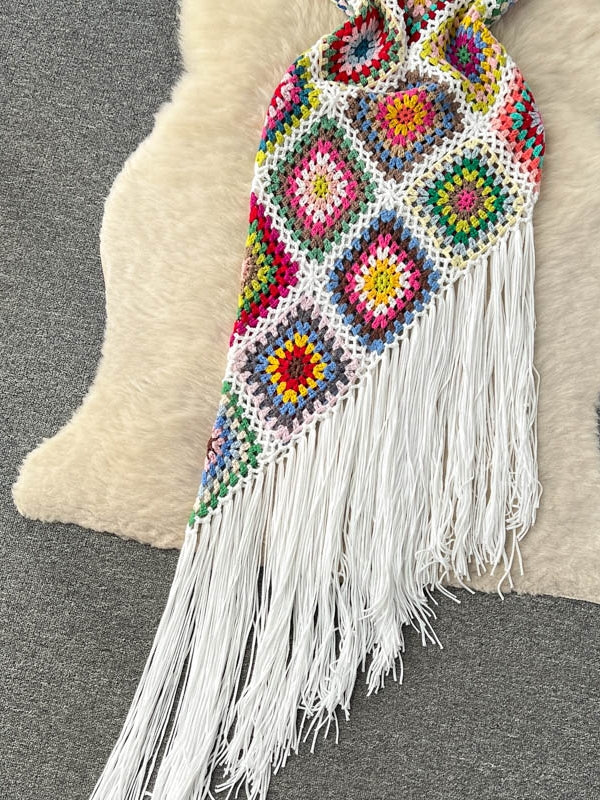 Långklänning Dam Asymmetrisk V-Hals Elastisk Bohemisk Stil-5