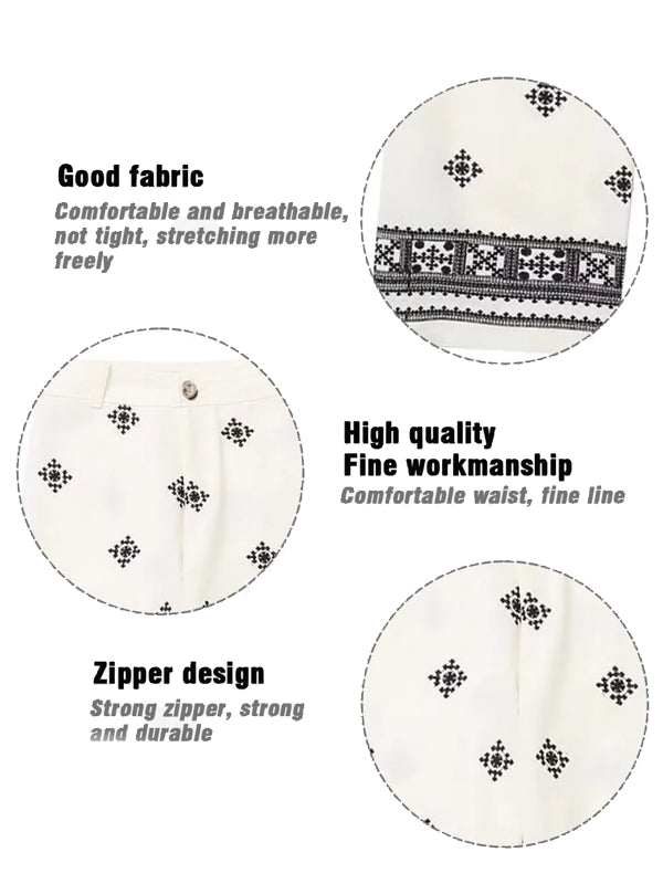 Kvinnors Högmidjebyxor Vintage-Style i Hållbart Linne-4