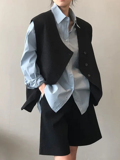 Dam Topp och Shorts Avslappnad Polyester-2