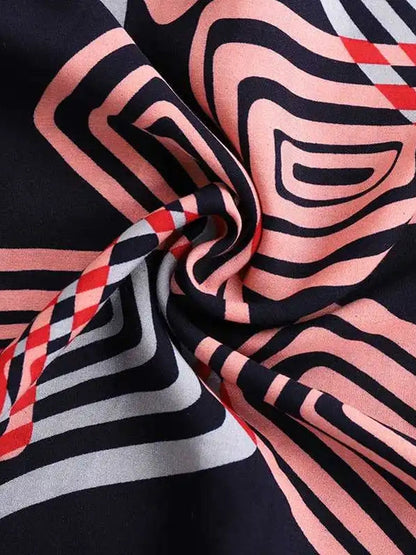 Bohemisk Maxiklänning Dam A-linje i Rayon och Polyester för Sommar – Korta Ärmar, Wolff-mönster, S-5XL 6