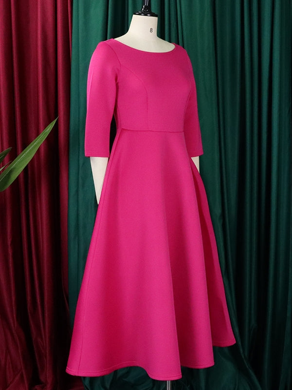 Variant image for Dam Klänning Midi Monokrom Polyester Hög Midja Flödande Kjol-19