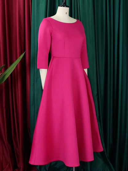 Variant image for Dam Klänning Midi Monokrom Polyester Hög Midja Flödande Kjol-19