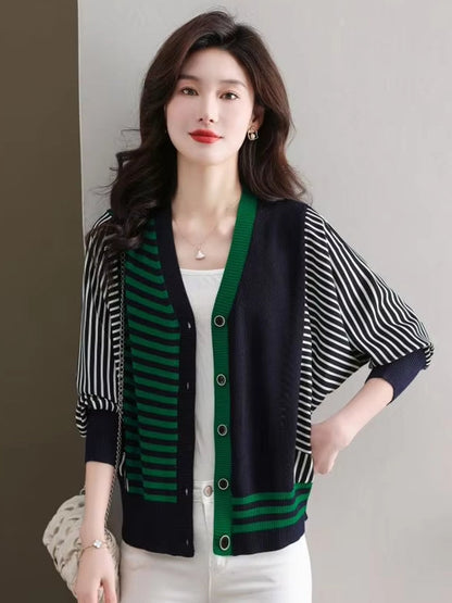 Variant image for Dam V-neck Blus Oregelbundet Mönster Stretch Acetat-3