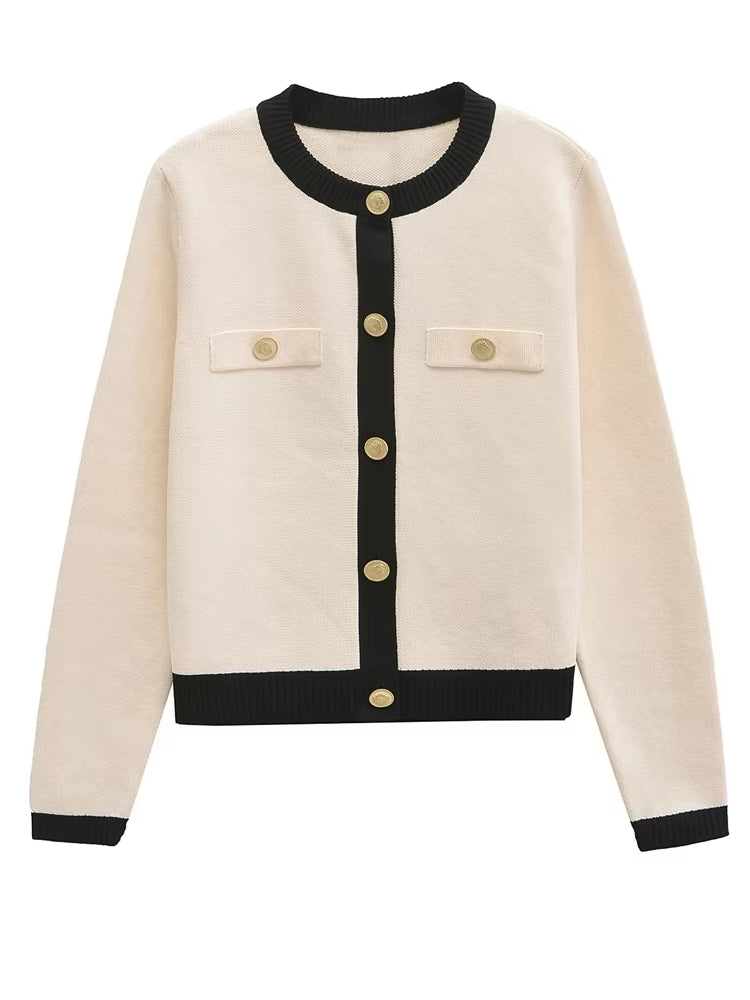 Variant image for Dam Kofta med Gyllene Knappar Cirkulär Halsringning Polyester-1