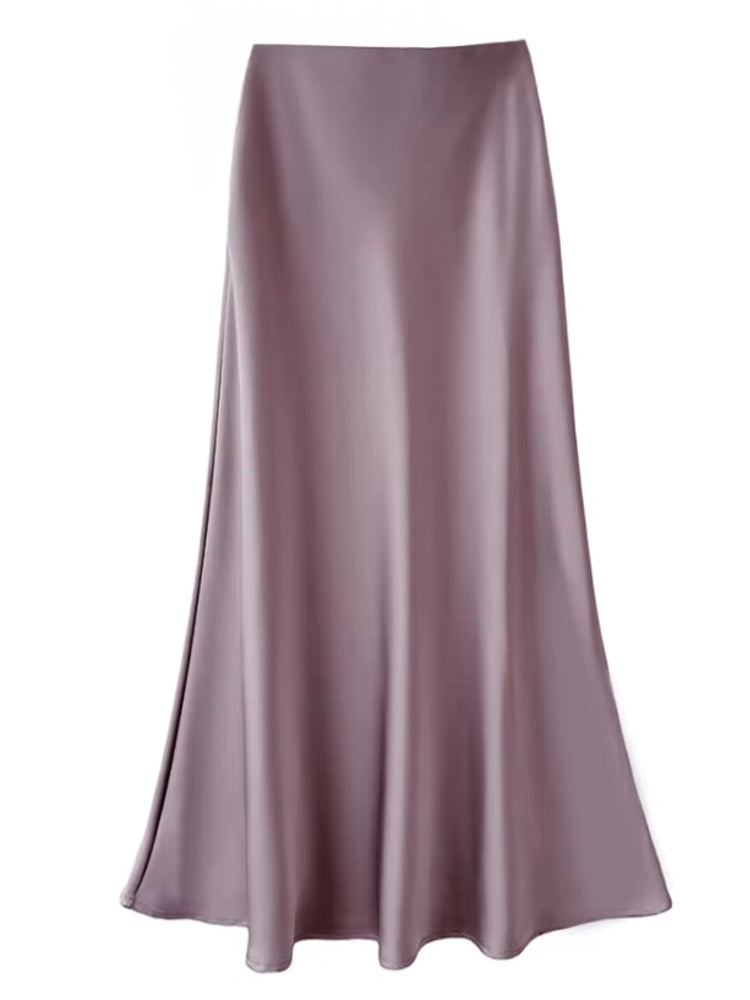 Variant image for Dam Kjol A-linjeformad Wrap-design Satinacetat-7