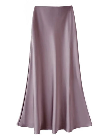 Variant image for Dam Kjol A-linjeformad Wrap-design Satinacetat-7