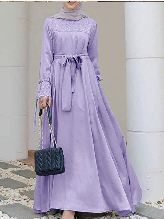 Maxiklänning Dam Långärmad Polyester Elegant Lång Klänning 1