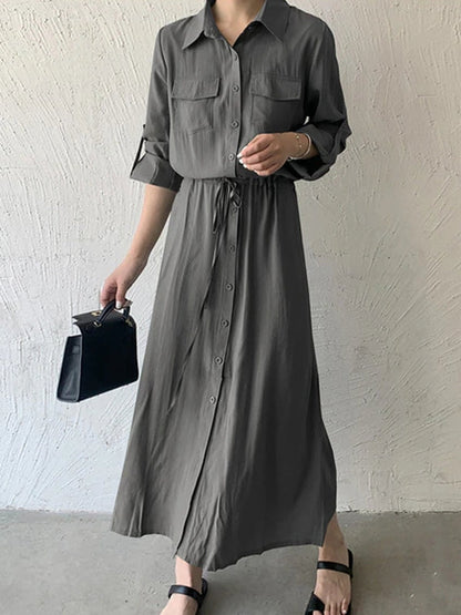 Maxiklänning Dam Lång Vintage Stil Bomull Polyester-6